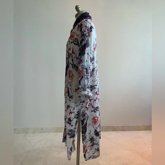 Floral Print Tianello Women's Duster/Tunic XLG - Picture 5 of 6